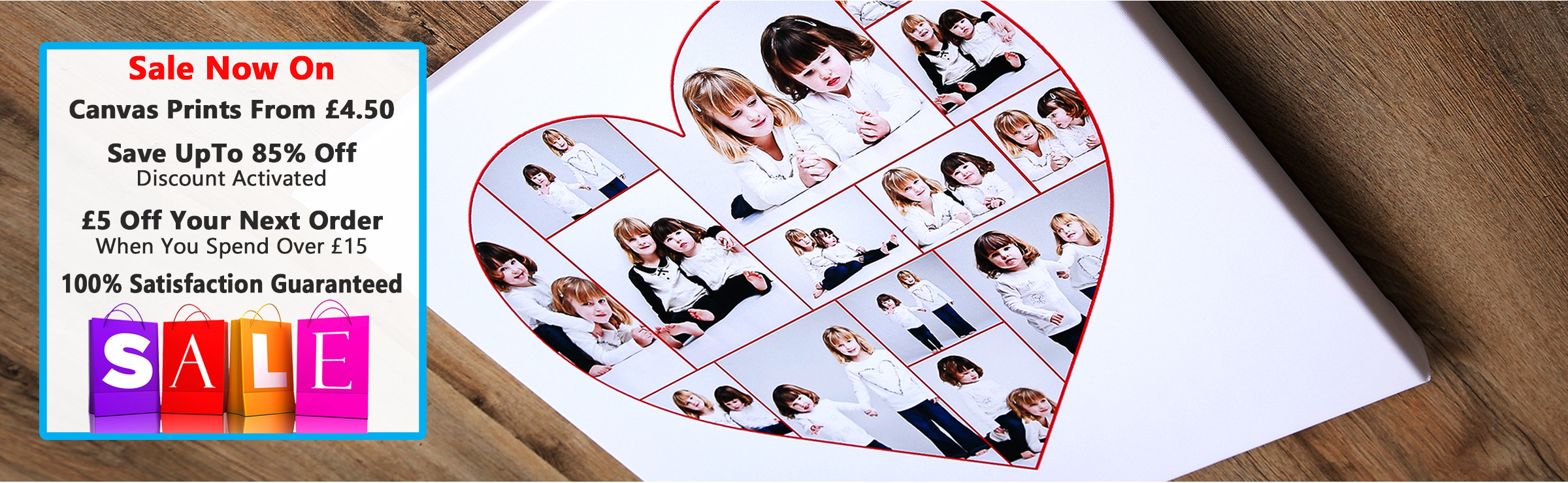 Save 85% Off Heart Collage Canvas